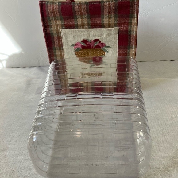 Longaberger Bundle, Breast Cancer Basket W/ Liner & Protector & Tote - Picture 7 of 13